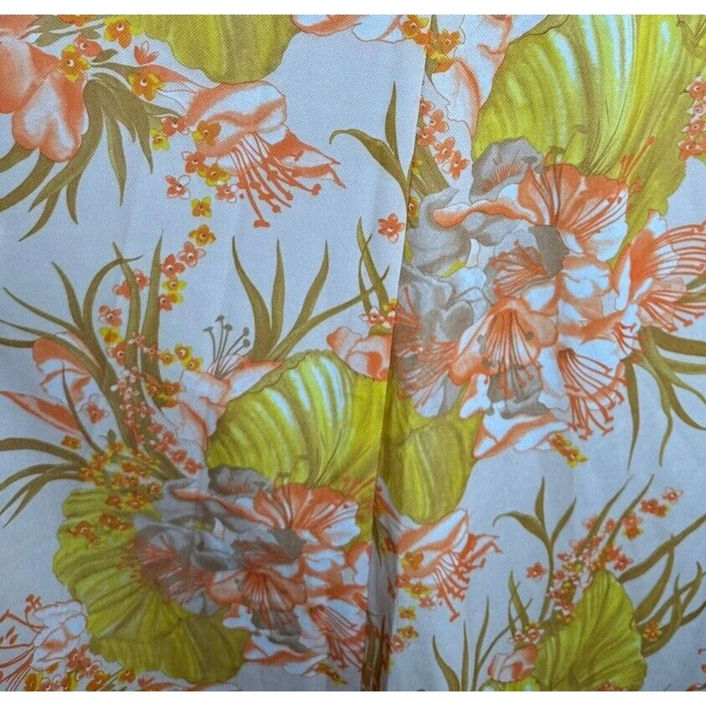 Vintage 70s 2 Piece Maxi Dress and Jacket Womens Mod Floral Tropical Stretch 16 - Picture 11 of 16